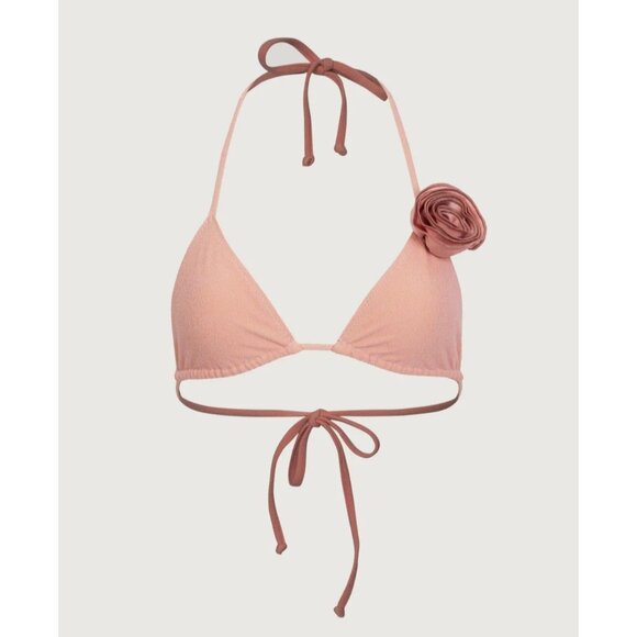 SAME LOS ANGELES BIKINY WOMENS Triangle Top Rosette SZ Medium - Picture 1 of 5